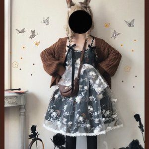 Girl Butterfly Black Gothic Lolita Cute Dress